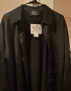 Nina Parker Black Button-Up Shirt